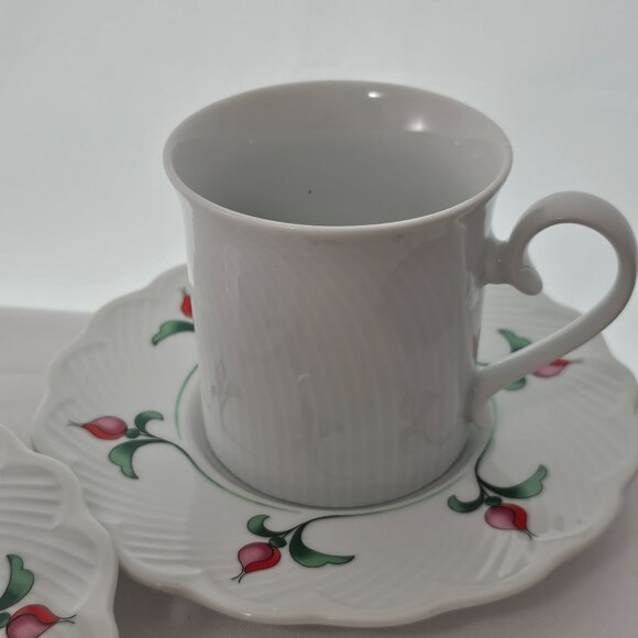 Dansk Rosebud Cup Saucer 3-1/4" floral 8oz romantic elegance tea coffee sets (3) - Picture 3 of 10